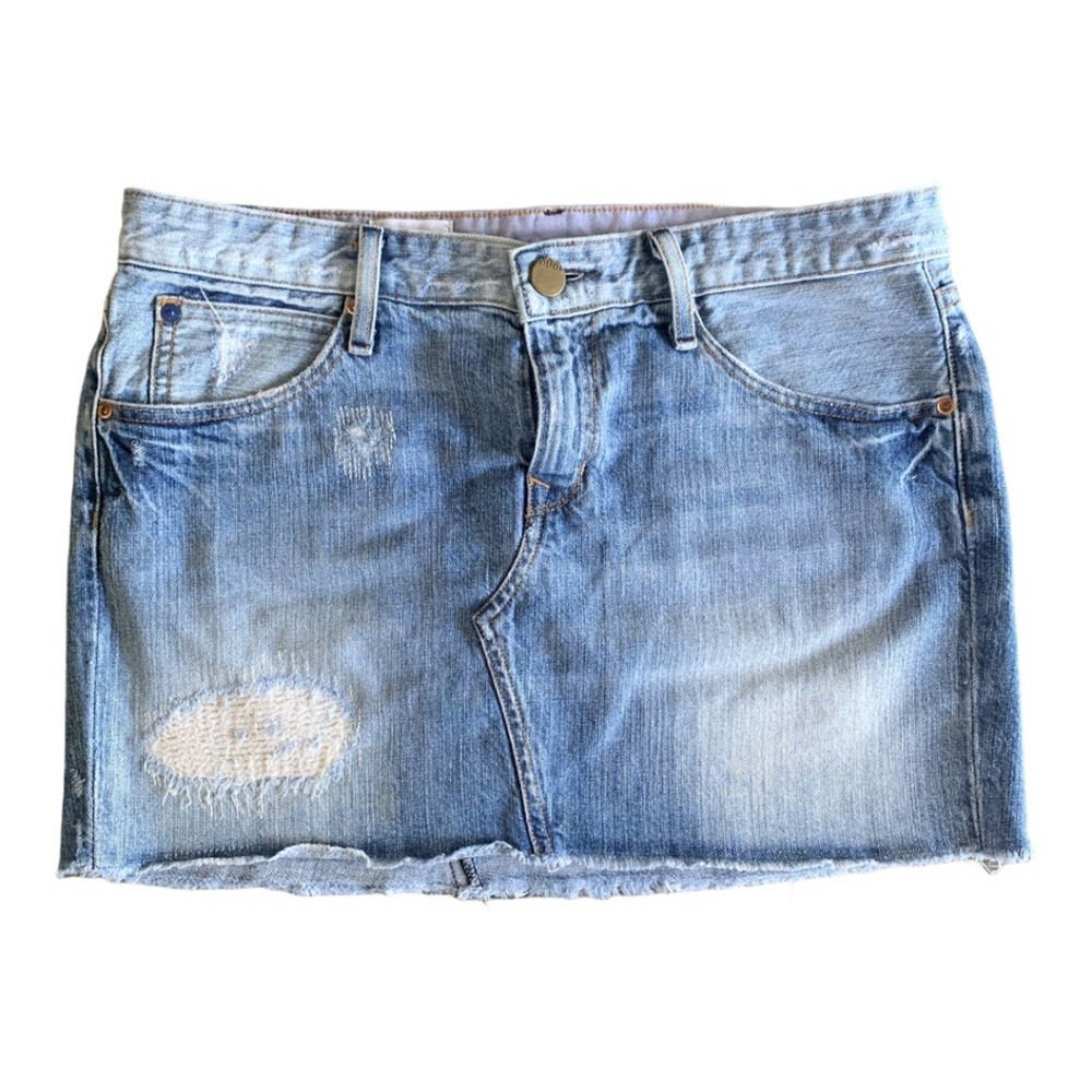 GAP Distressed Raw Hem Denim Jean Skirt Sz 2